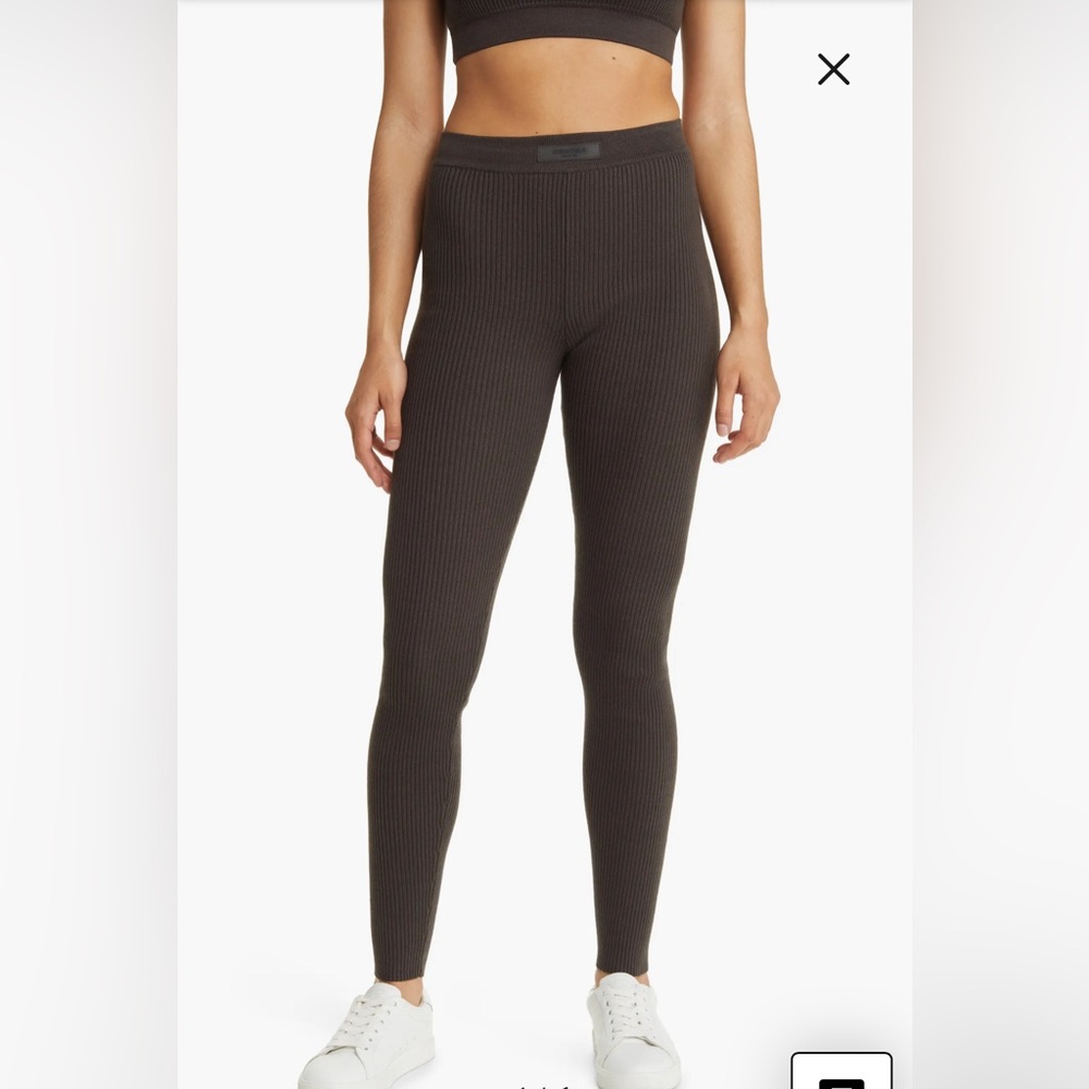 FEAR OF GOD ESSENTIALS Black Rib Leggings